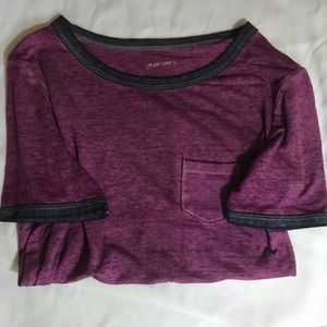 //2 for $10// Grunge Sheer Purple & Black T-Shirt